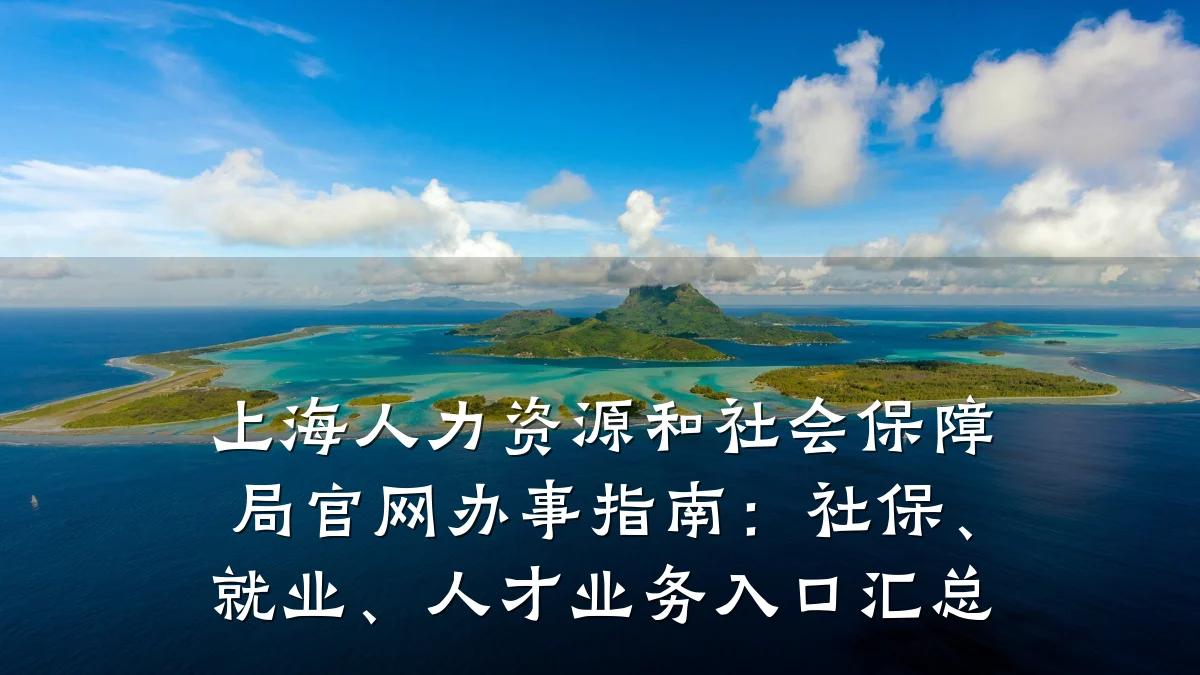 上海人力资源和社会保障局官网办事指南:社保、就业、人才业务入口汇总