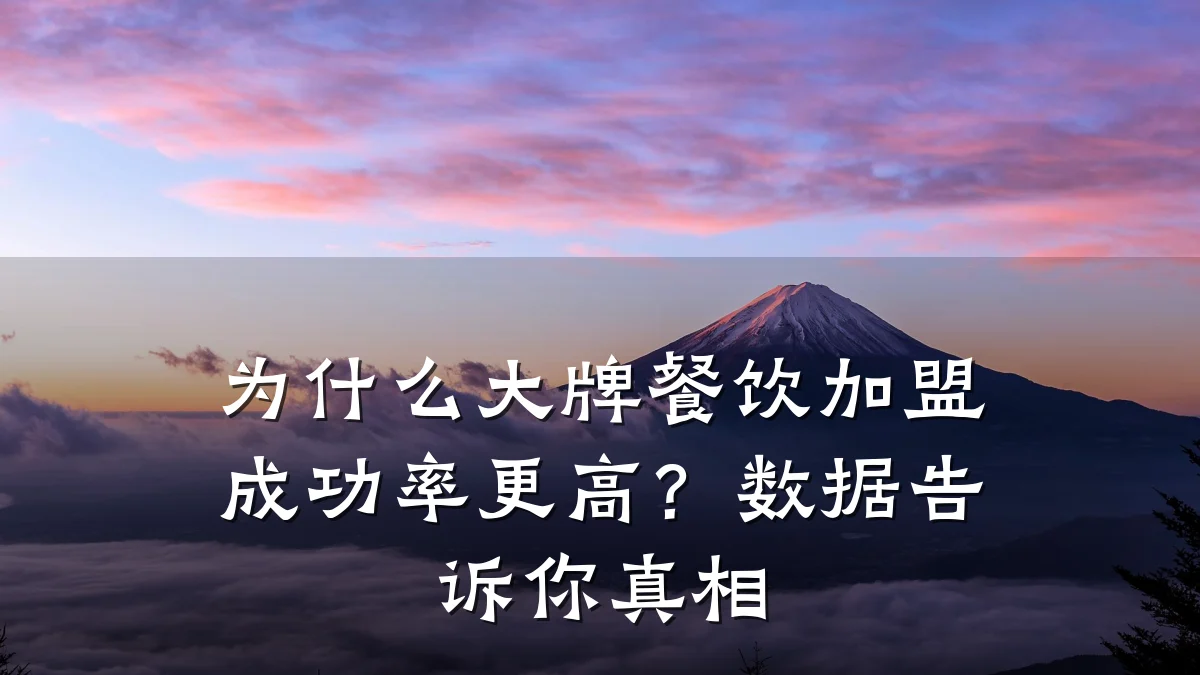 为什么大牌餐饮加盟成功率更高?数据告诉你真相