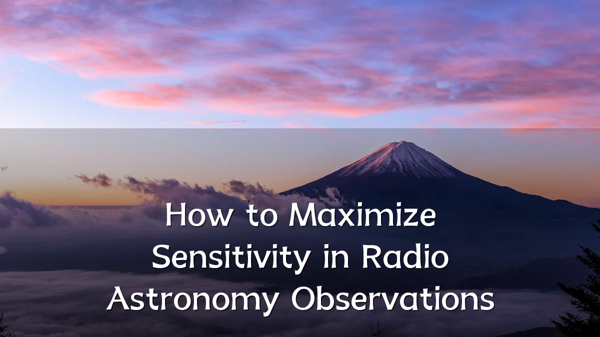 How to Maximize Sensitivity in Radio Astronomy Observations