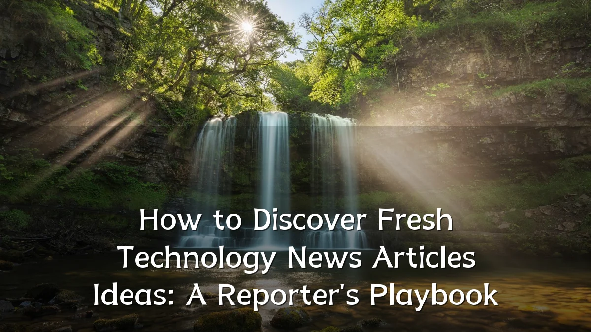 How to Discover Fresh Technology News Articles Ideas: A Reporter's Playbook
